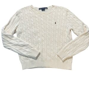 Ralph Lauren Crew Neck Off White Cream or Ivory 100% Cotton Size L Slim Fit